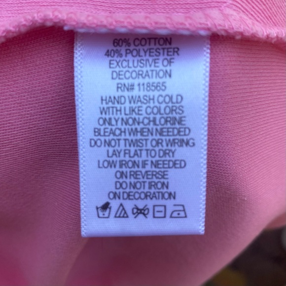 QUACKER FACTORY LOBSTER EMBELLISHED  3/4 SLEEVE T-SHIRT PINK SIZE MEDIUM - Picture 9 of 9